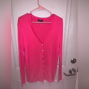 Lord&Taylor Hot Pink Button Up Cardigan Women’s Size 3X